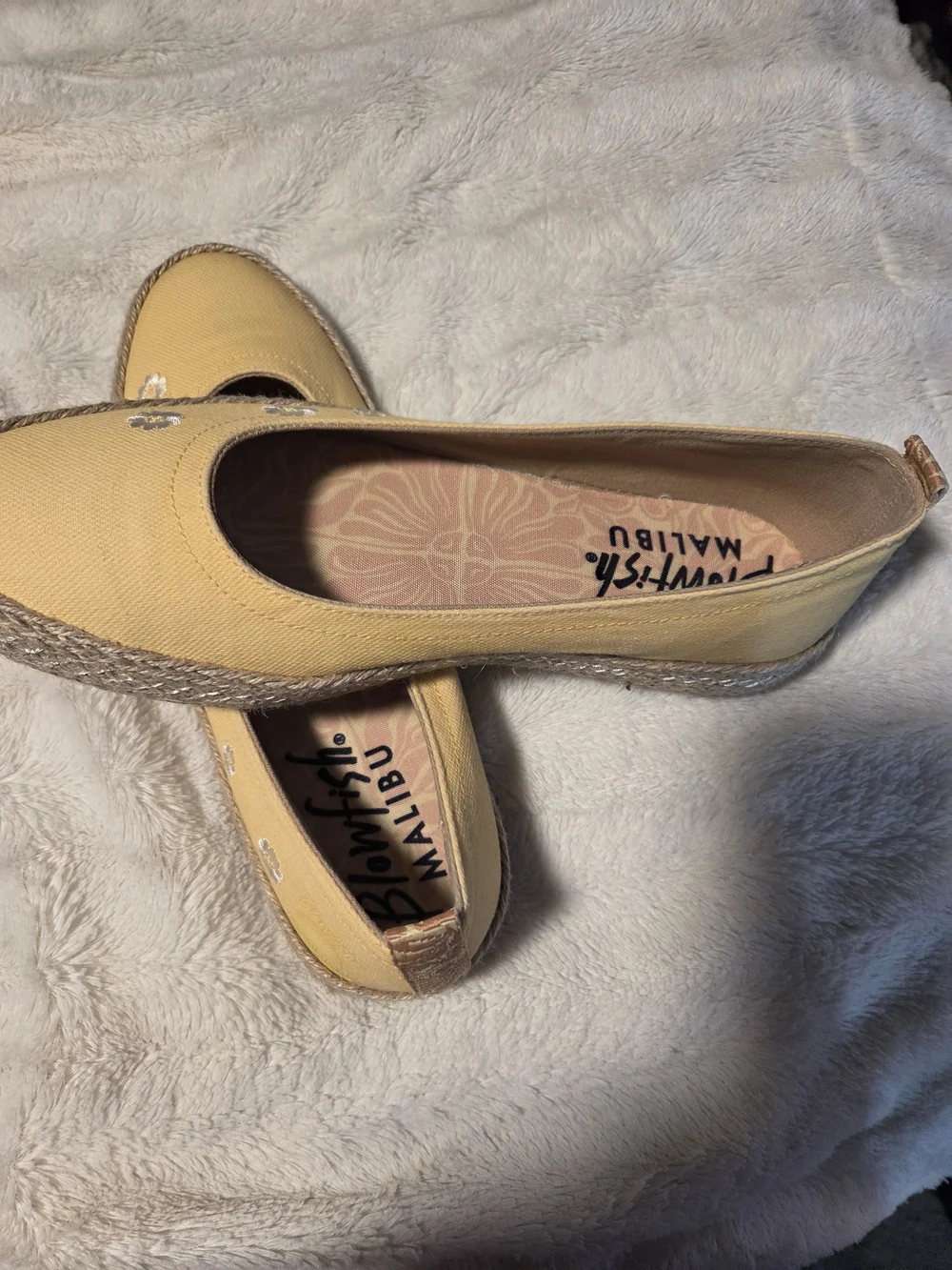 Blowfish Yellow Benita Canvas Espadrille Sneakers with Daisy Embroidery